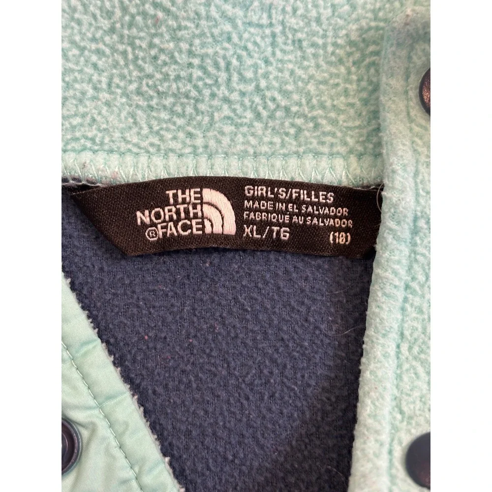 The North Face Girls‎ XL TKA Glacier Fleece Pullover Colorblock Red Blue Aqua